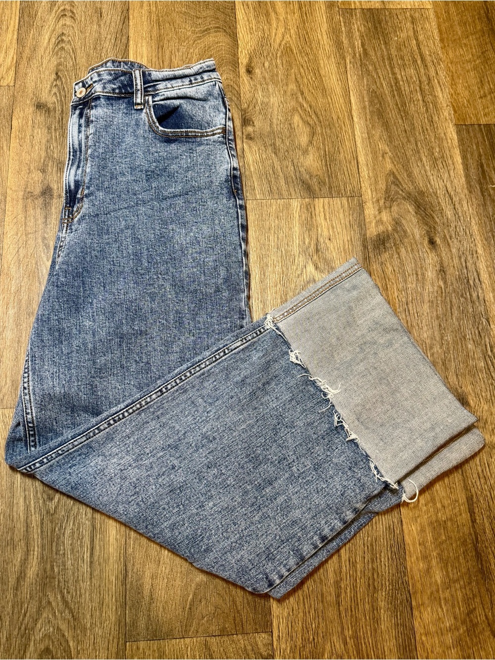 Zenana Outfitters Light Blue Wide Leg Jeans - Picture 1 of 7